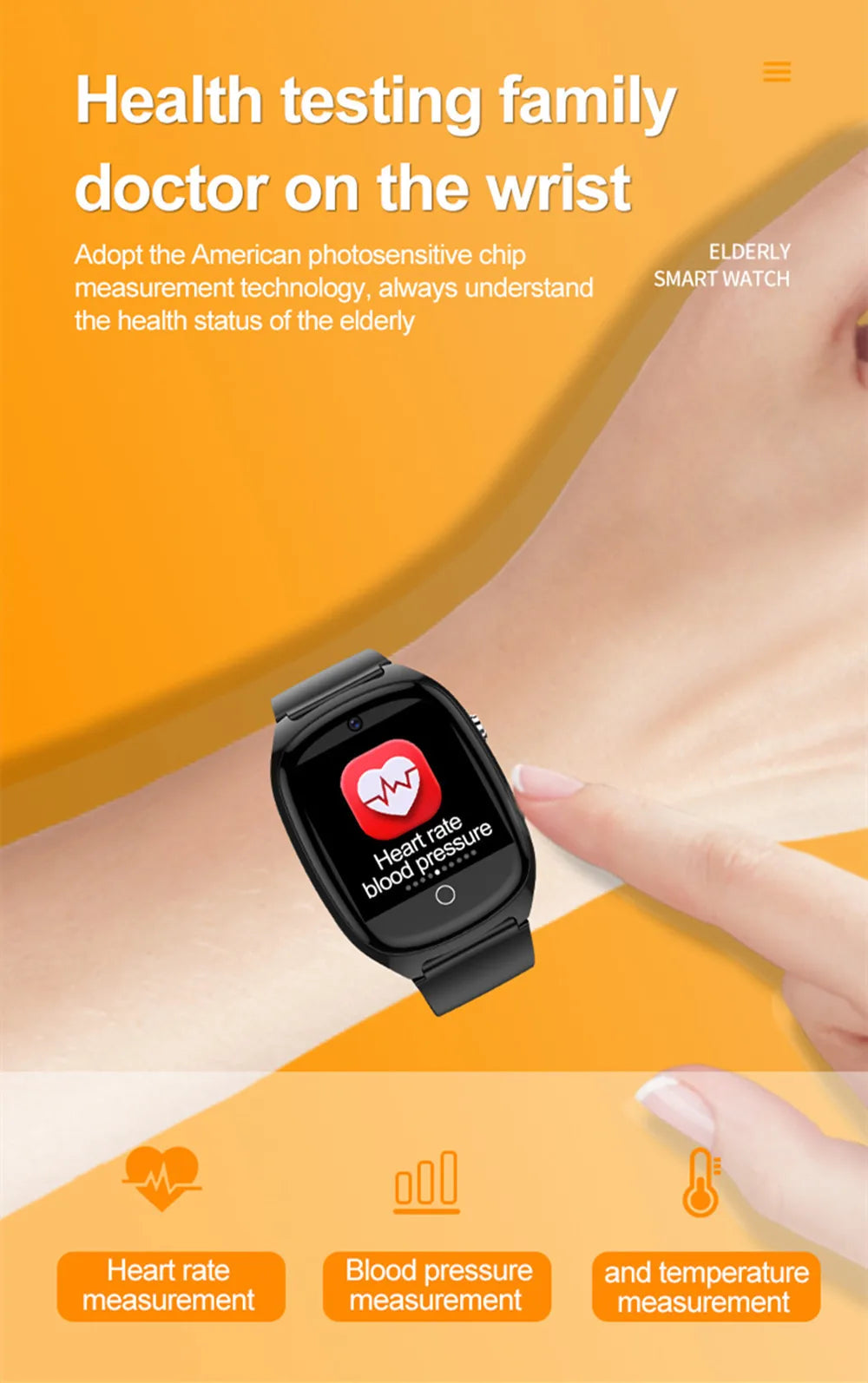 Elderly Smart Watch For Senior Falling Detection GPS Positioning 4G SOS Phone Call Medicine Remind Footprint Track HeartRate GK8