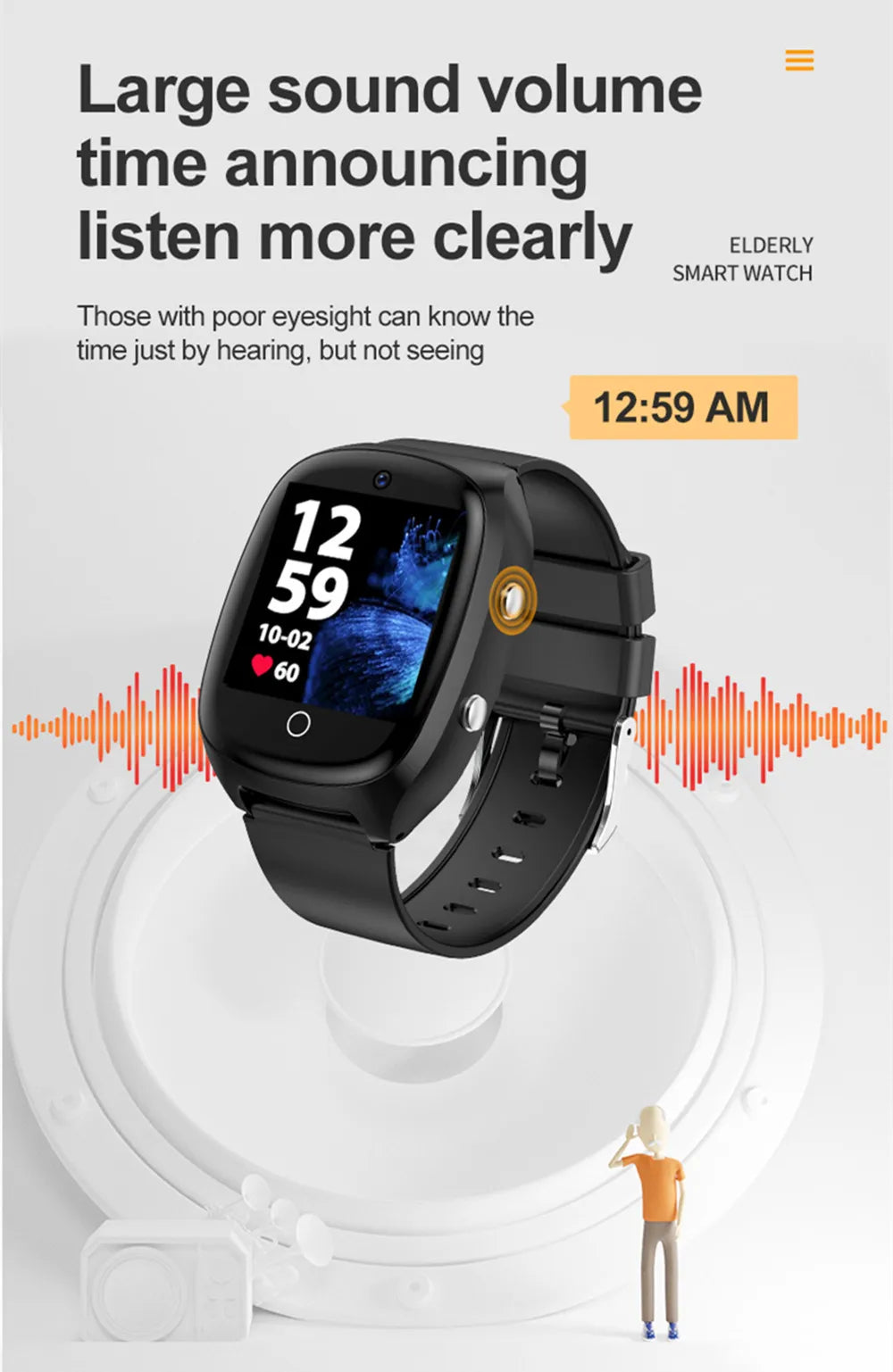 Elderly Smart Watch For Senior Falling Detection GPS Positioning 4G SOS Phone Call Medicine Remind Footprint Track HeartRate GK8