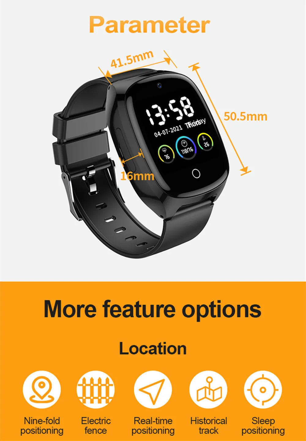 Elderly Smart Watch For Senior Falling Detection GPS Positioning 4G SOS Phone Call Medicine Remind Footprint Track HeartRate GK8