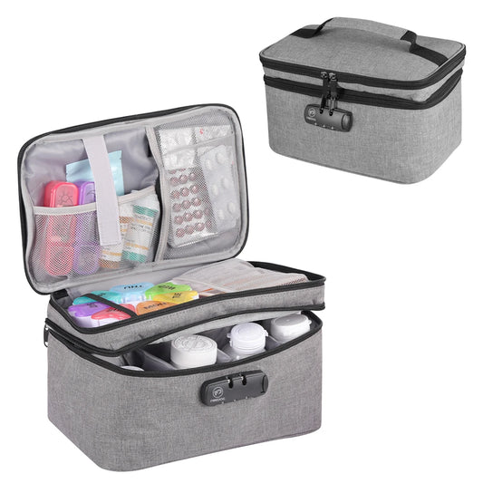 Medicine Storage Organizer Bag Empty, Travel Medicine Bag Pill Bottle Organizer Box, Home Medication Bag