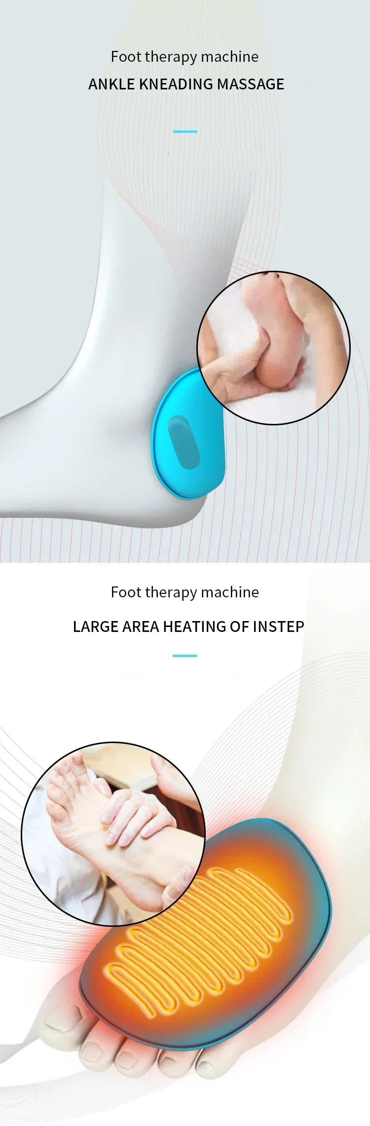 Foot Massager Electric Vibrator Shiatsu Heating Therapy Hot Compression Knead Roller Muscle Relaxation Pain Relief 6D Massage