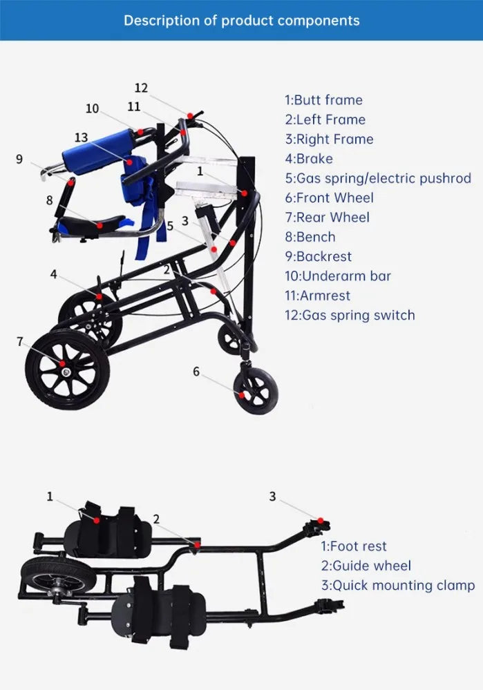 Rehabilitation Training Equipment Walking Aid Elderly Stroke Hemiplegia Walker For Disable