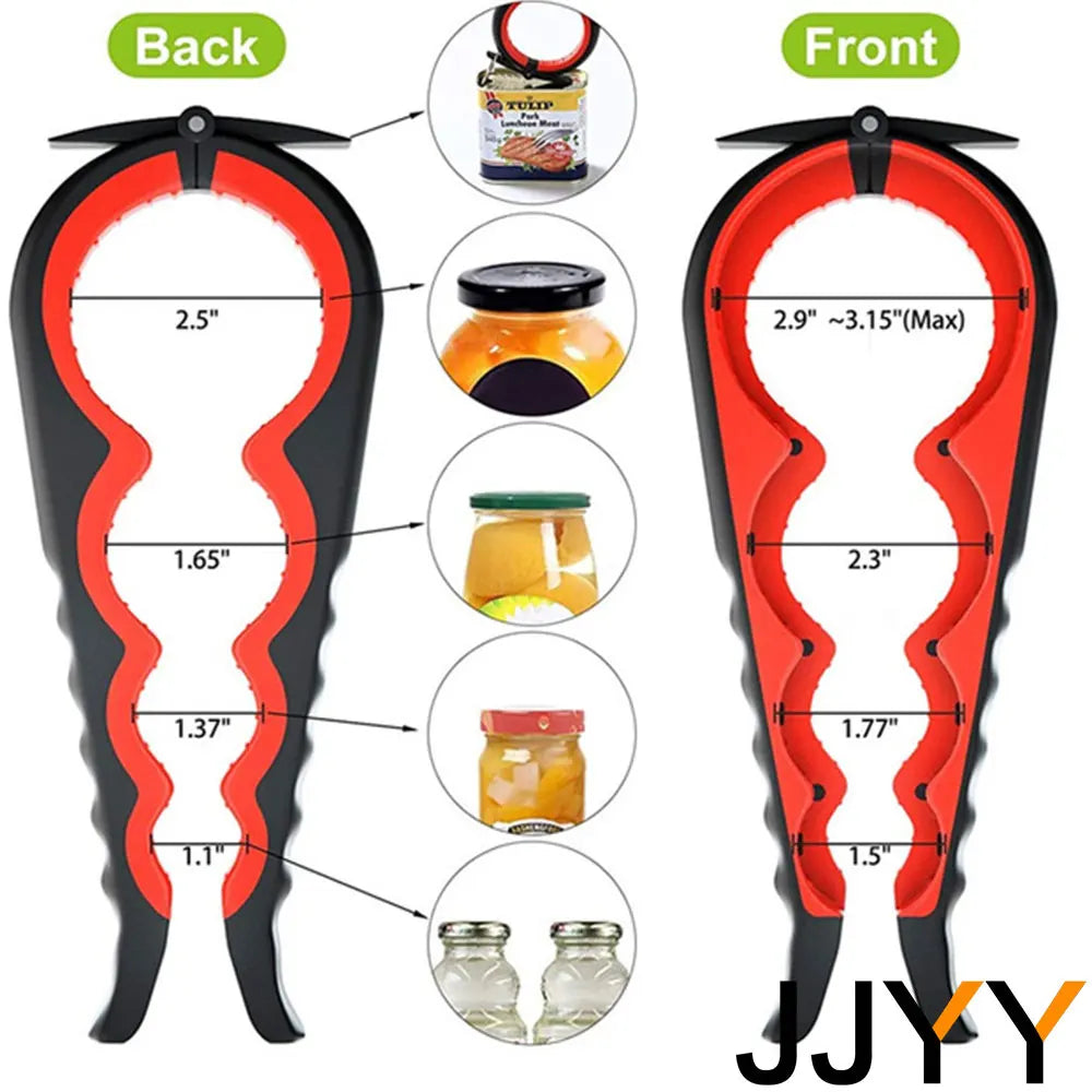 JJYY 5 In1 Jar Opener Easy Grip Bottle Opener Twist Off Lid Quick Opening Cooking Everyday Use for  Bottle Caps, Can Lids