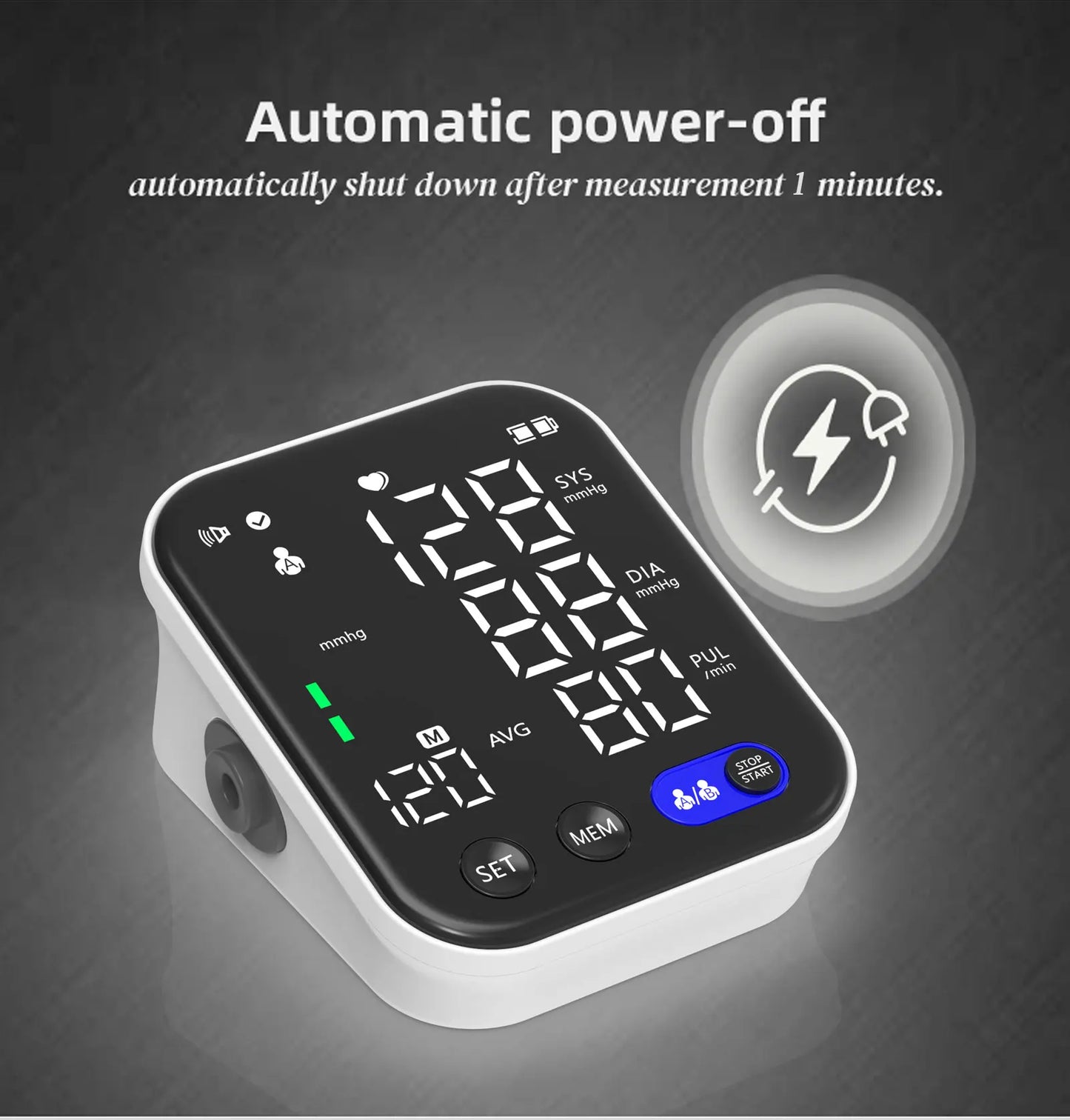 Electronic Tensiometer Portable Upper Arm BP Meter Digital Blood Pressure Monitors Automatic Measurement Cuff Sphygmomanometer