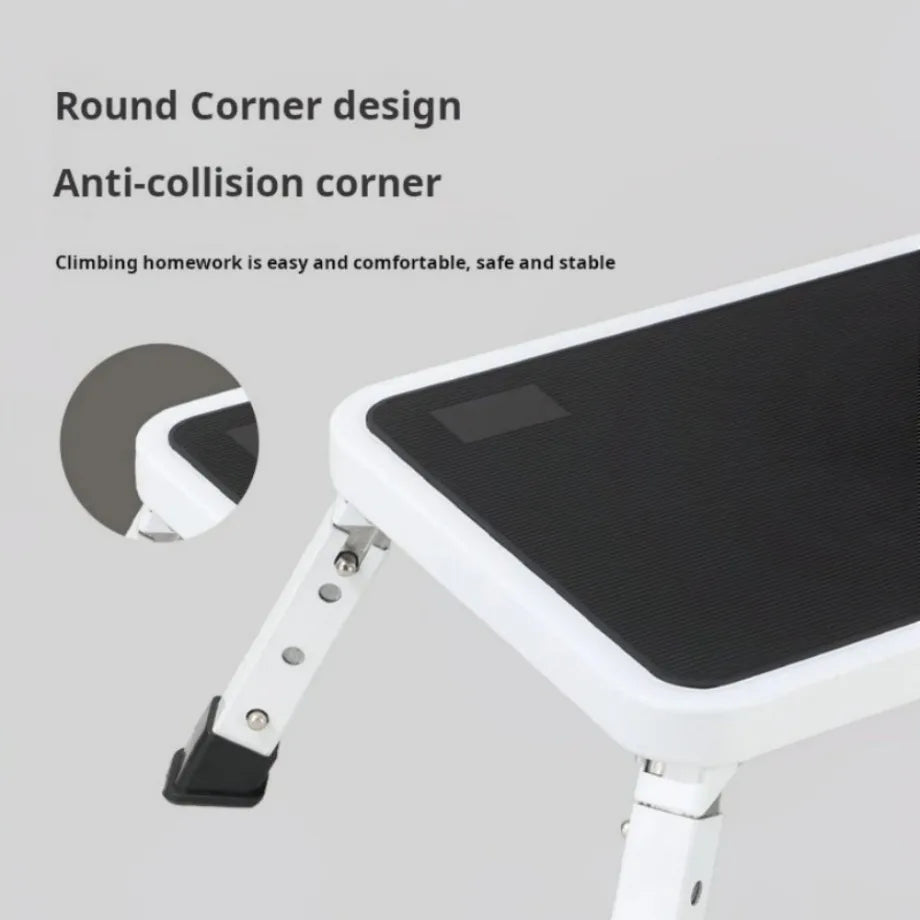 🔥3-Step Foldable Step Stool 150kg Capacity, Anti-Slip PVC Pedal & Carbon Steel Frame for Home/RV/Camping (Black/White)