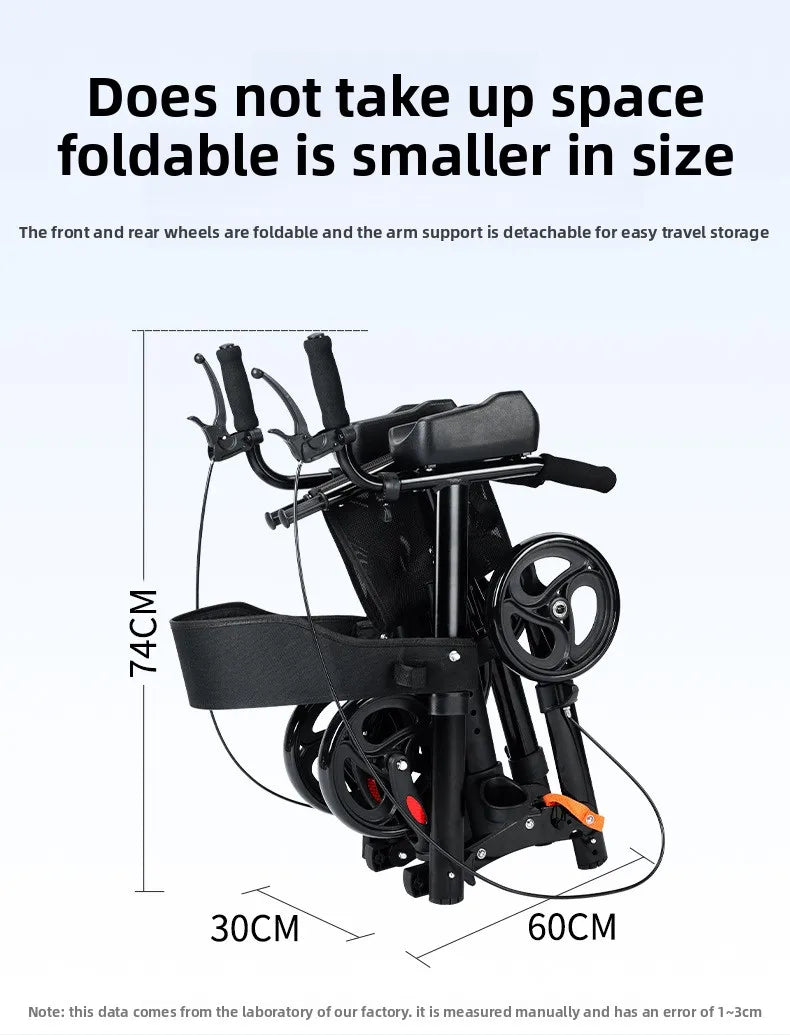 Walker Aid For The Elderly Rehabilitation Walking Anti-Fall Adjustable Folding Walking Rollator Carts With Arm Support Walker