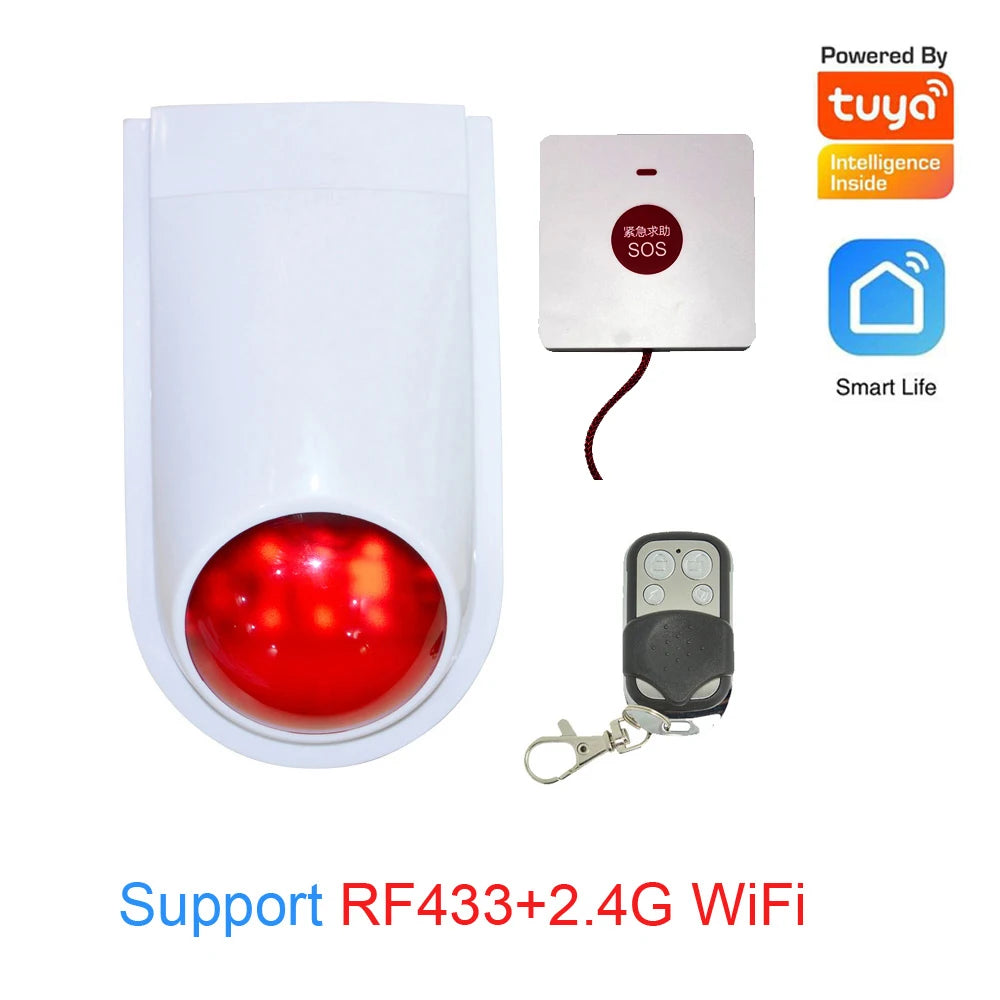(1 Set) Wireless Emergency Button Calling System 130DB Strobe Siren With 86mm Wall Mounted Panic Button For Hospital Or Bed Call