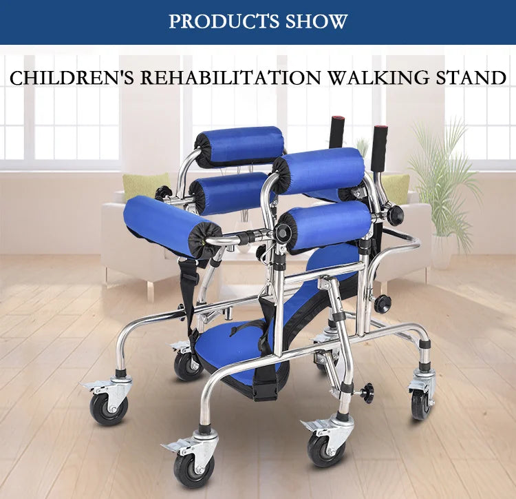 Children's Standing Frame Disabled Child Walker Walker Paraplegic Lower Limb Training Standing Frame with Wheel Walker
