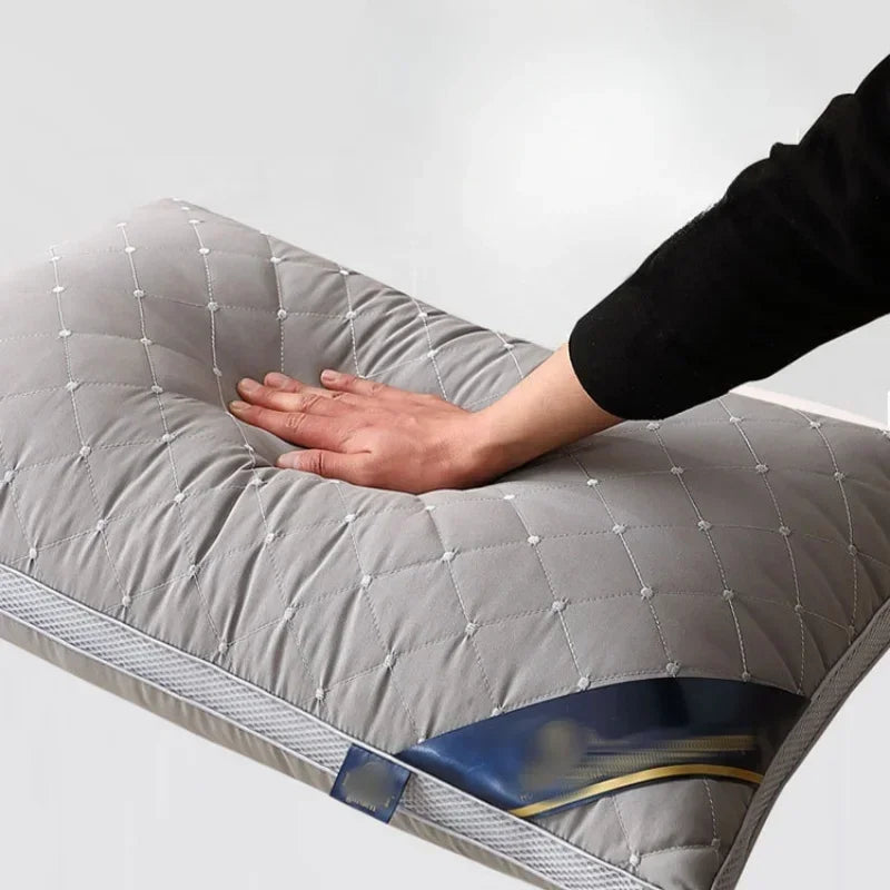 Orthopedic Pillow for Cervical Support & Sleep Aid High Resilience Non-Collapsing Core Student Single Pillow Home/Dorm/Hotel Use