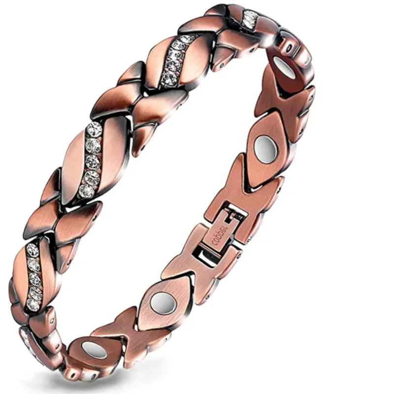 Magnetic Therapy Arthritis Pain Relief Bracelets for Women Magnetic Steel Titanium Health Bracelet with Crystal Fashion Jewelry