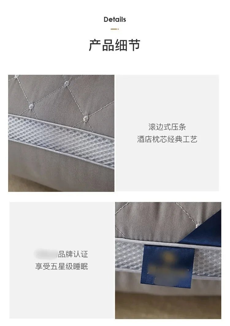 Orthopedic Pillow for Cervical Support & Sleep Aid High Resilience Non-Collapsing Core Student Single Pillow Home/Dorm/Hotel Use