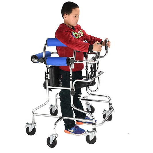 Children's Standing Frame Disabled Child Walker Walker Paraplegic Lower Limb Training Standing Frame with Wheel Walker