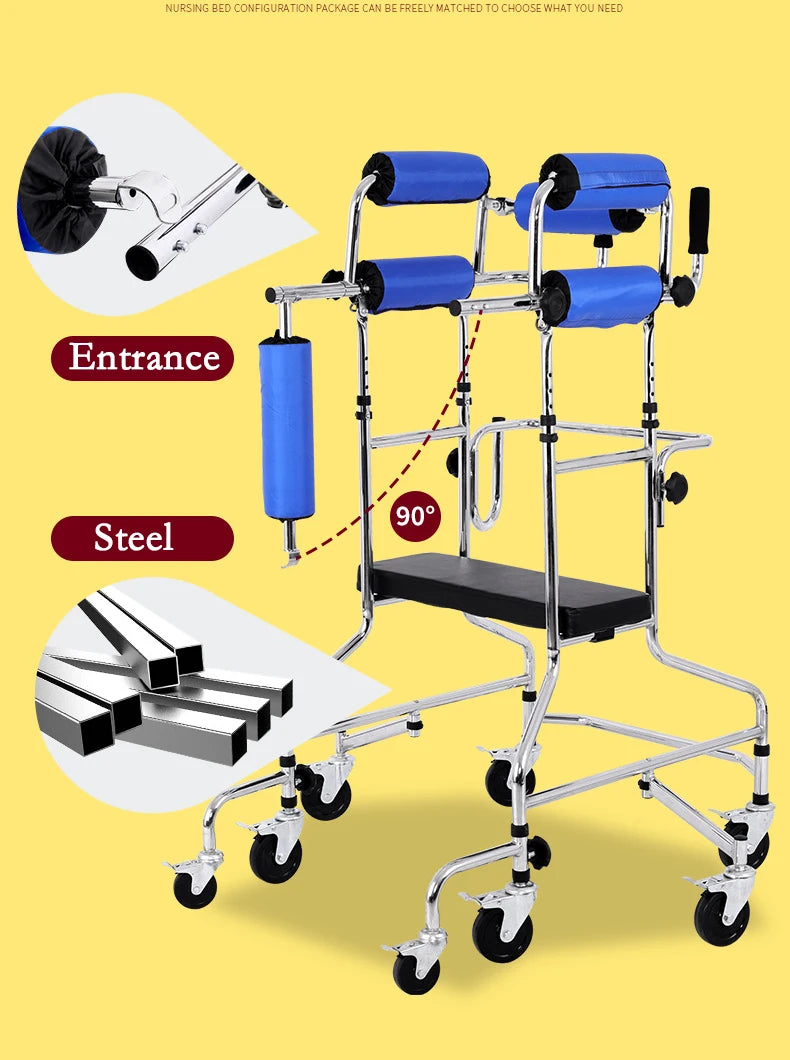High Quality Adult Walker & Rollator Elderly Disabled Walking Training Aid for Rehabilitation Standing Support