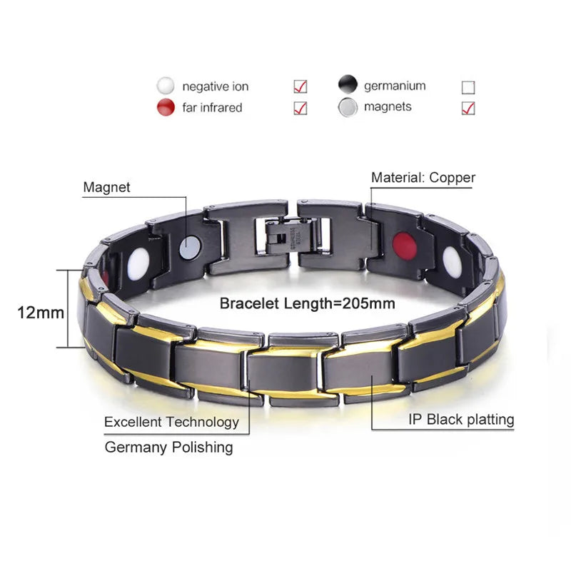 Healthy Bio Magnetic Bracelets for Women Men Therapy Bracelet Pain Relief Arthritis Magnet Bangle Carpal Tunnel Syndrome Jewelry