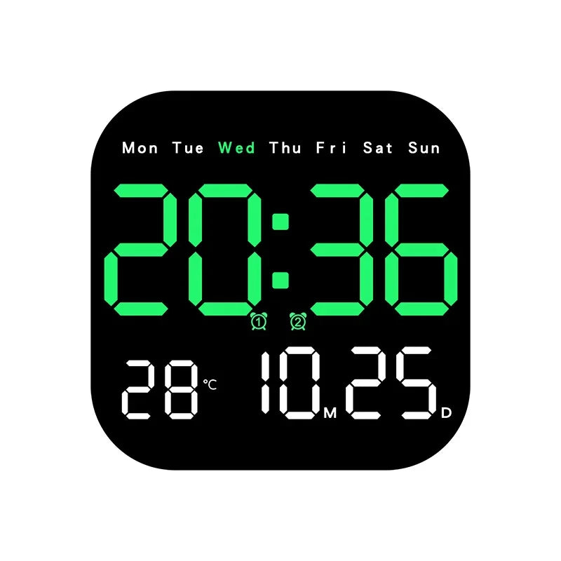 Digital Wall Clock LED Alarm Clock Large Display With Timing Function Remote Control Clock for Living Room Office Bedroom Decor