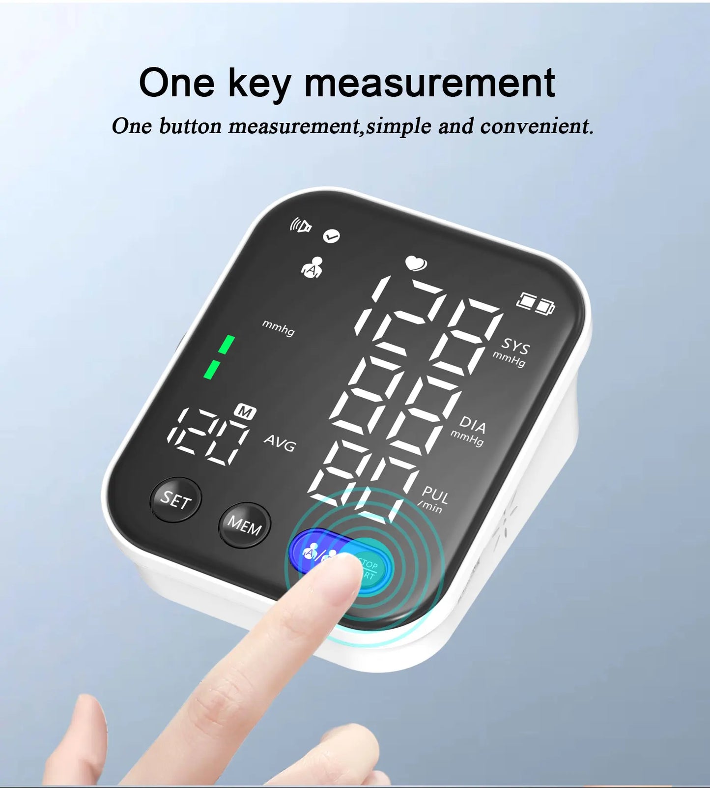 Electronic Tensiometer Portable Upper Arm BP Meter Digital Blood Pressure Monitors Automatic Measurement Cuff Sphygmomanometer