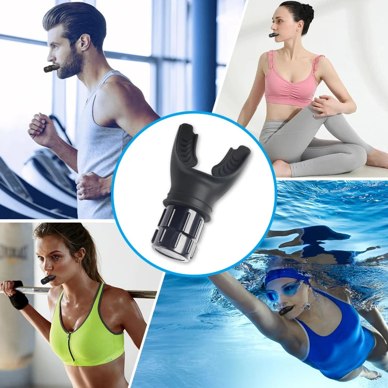 Breathing Exercise Device Trainer Lung Face Mouthpiece Fitness Respirator Exerciser Capacity Deep Breath Adjustable Respiratory