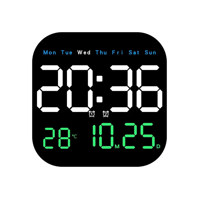 Digital Wall Clock LED Alarm Clock Large Display With Timing Function Remote Control Clock for Living Room Office Bedroom Decor