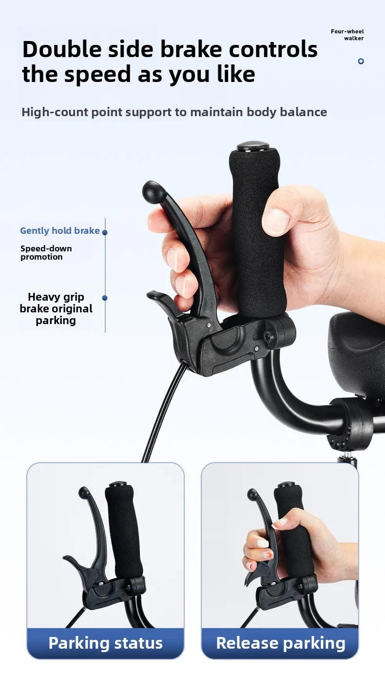 Walker Aid For The Elderly Rehabilitation Walking Anti-Fall Adjustable Folding Walking Rollator Carts With Arm Support Walker