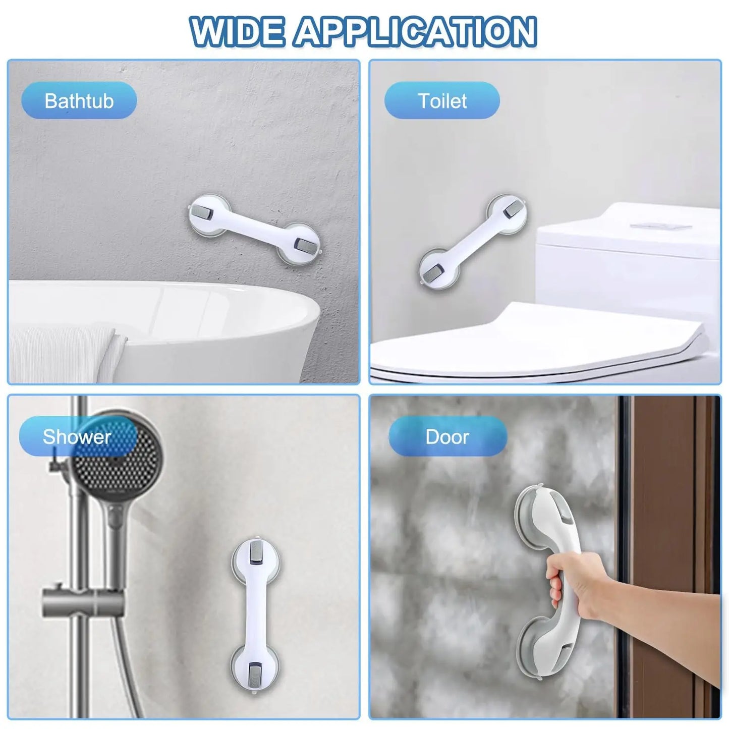 Grab Bars for Bathtubs and Showers Heavy Duty Shower Handle Assistance Products Seniors Suction Cup Handrails Handicap Bath Grip
