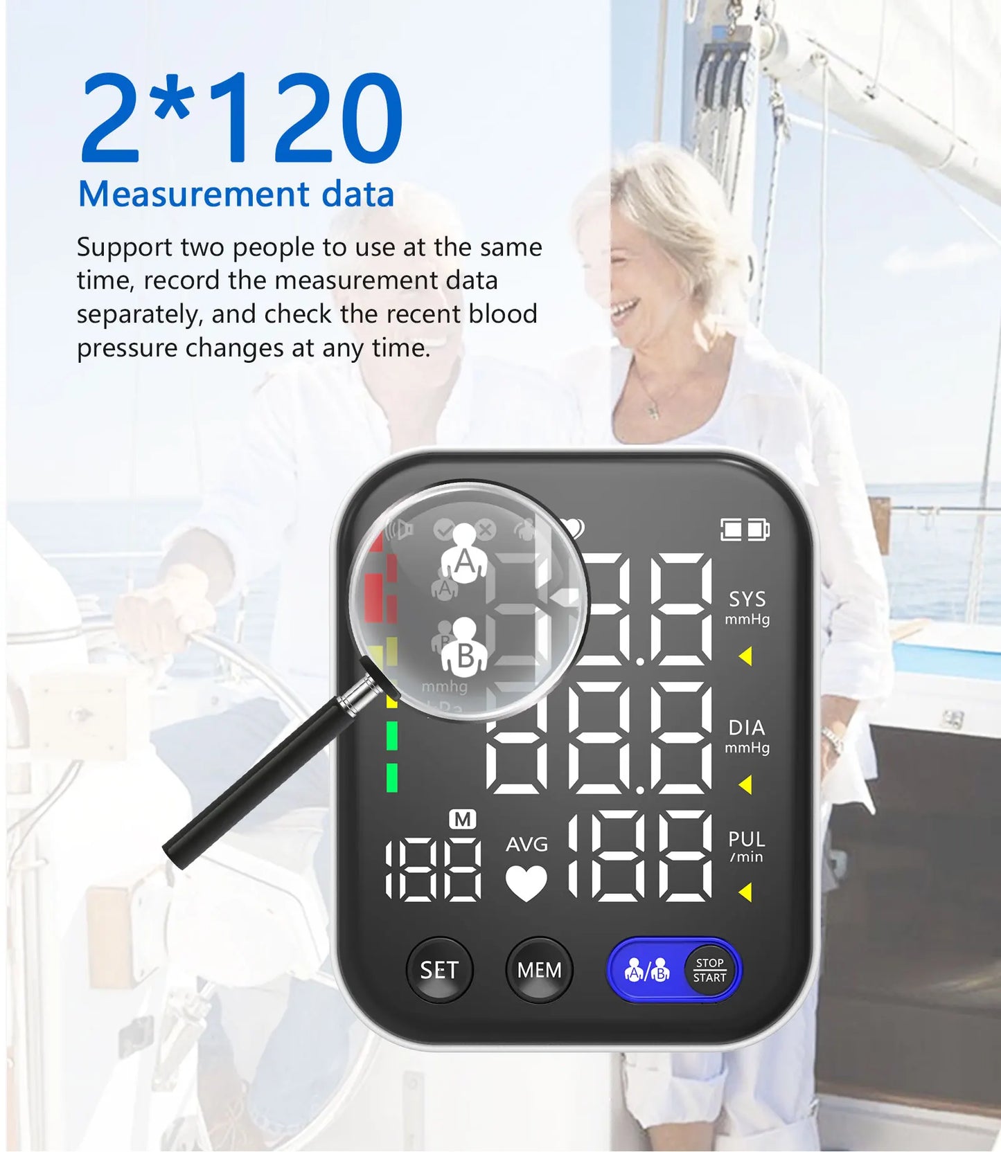 Electronic Tensiometer Portable Upper Arm BP Meter Digital Blood Pressure Monitors Automatic Measurement Cuff Sphygmomanometer