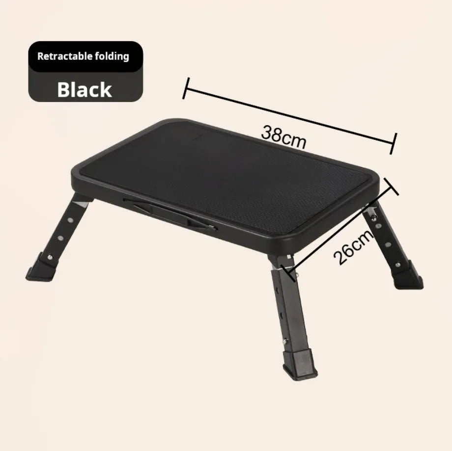🔥3-Step Foldable Step Stool 150kg Capacity, Anti-Slip PVC Pedal & Carbon Steel Frame for Home/RV/Camping (Black/White)