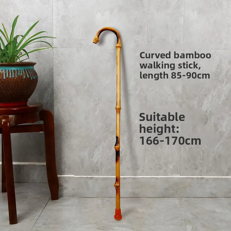 Anti-Slip Rubber Tip Bamboo Walking Cane T-aped ly Walking Sti Handheld ly People's Outdoor Travel king Poles