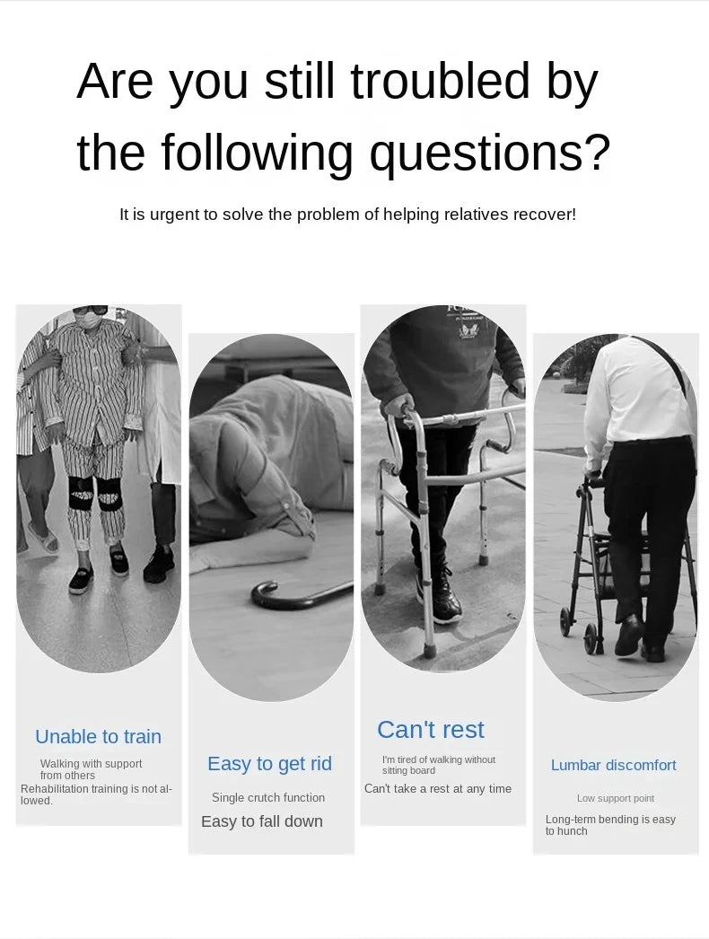 Walker Aid For The Elderly Rehabilitation Walking Anti-Fall Adjustable Folding Walking Rollator Carts With Arm Support Walker