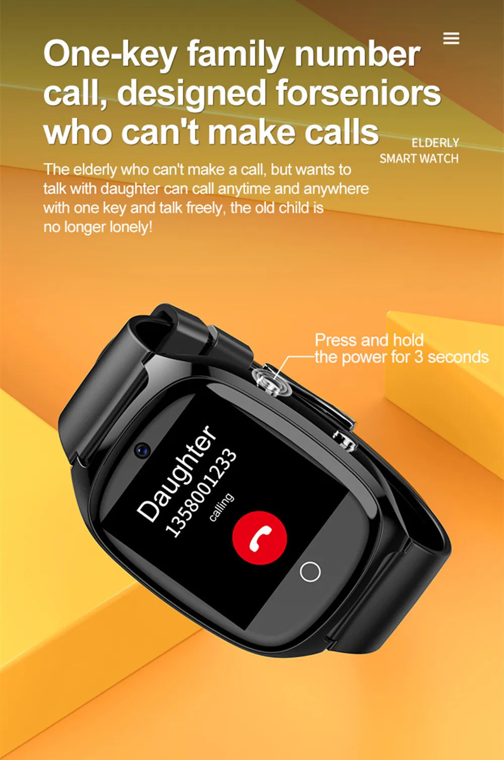 Elderly Smart Watch For Senior Falling Detection GPS Positioning 4G SOS Phone Call Medicine Remind Footprint Track HeartRate GK8