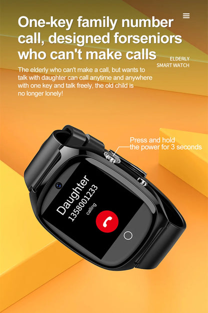 Elderly Smart Watch For Senior Falling Detection GPS Positioning 4G SOS Phone Call Medicine Remind Footprint Track HeartRate GK8
