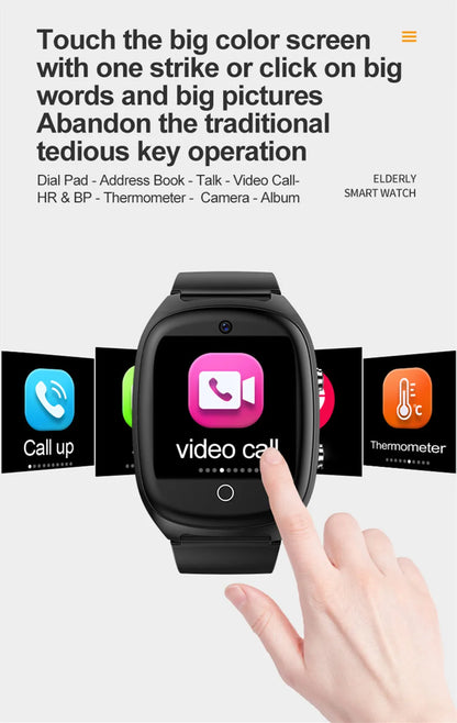 Elderly Smart Watch For Senior Falling Detection GPS Positioning 4G SOS Phone Call Medicine Remind Footprint Track HeartRate GK8