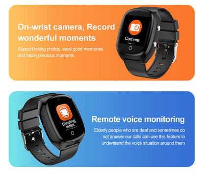 Elderly Smart Watch For Senior Falling Detection GPS Positioning 4G SOS Phone Call Medicine Remind Footprint Track HeartRate GK8