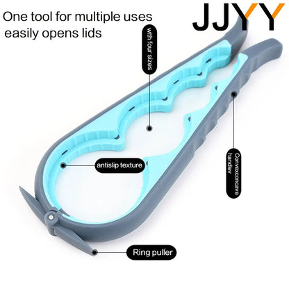 JJYY 5 In1 Jar Opener Easy Grip Bottle Opener Twist Off Lid Quick Opening Cooking Everyday Use for  Bottle Caps, Can Lids