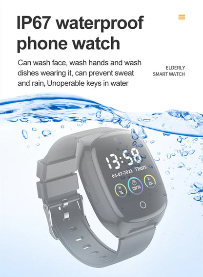 Elderly Smart Watch For Senior Falling Detection GPS Positioning 4G SOS Phone Call Medicine Remind Footprint Track HeartRate GK8