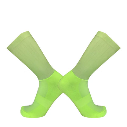 Anti Slip Silicone Summer Aero Socks Whiteline Cycling Socks Men Bicycle Sport Running Bike Socks Calcetines Ciclismo
