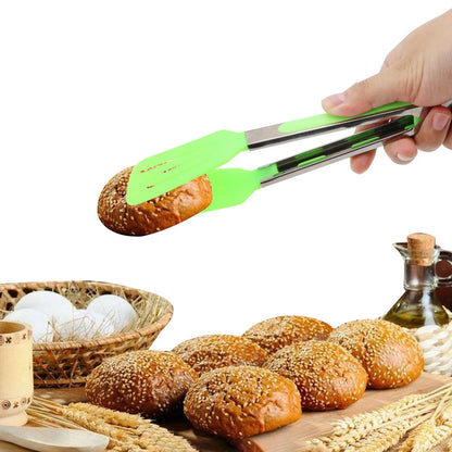 Stainless Steel Handle Utensil Non-Stick Kitchen Tongs Salad Serving BBQ Tongs Pizza Bread Steak Clip Kitchen Cooking Tools