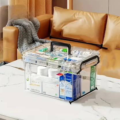 Convenient and Transparent Medicine Organizer Box for Home and Travel with Easy Access