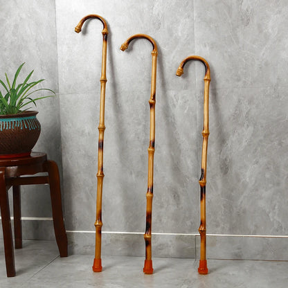 Anti-Slip Rubber Tip Bamboo Walking Cane T-aped ly Walking Sti Handheld ly People's Outdoor Travel king Poles