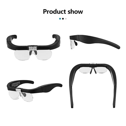 Magnifying Glasses With light LED Reading  Watchmaker Repair Wearing Magnifier 1.5X 2.5X 3.5X 5.0X Usb Rechargeable