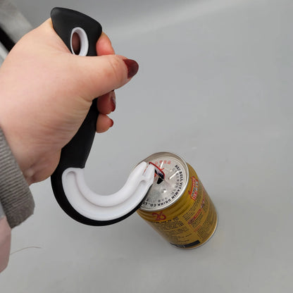 Portable J-Shaped Easy Grip Tin Openers Kitchen Non-Slip Jar Opener Lid Opening Tools Ring Pull Can Opener Multifunctional