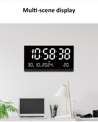 21 Inch Large Digital Wall Clock Large LED Screen Display Clock with Time/Date/Week/Temperature 12/24H Adjustable Brightness