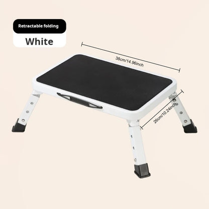 🔥3-Step Foldable Step Stool 150kg Capacity, Anti-Slip PVC Pedal & Carbon Steel Frame for Home/RV/Camping (Black/White)