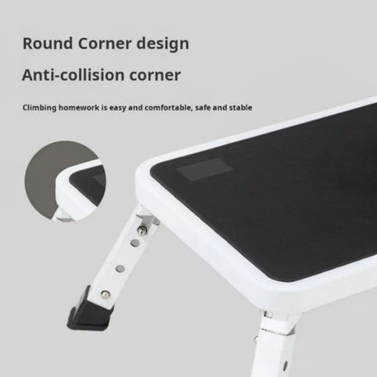 🔥3-Step Foldable Step Stool 150kg Capacity, Anti-Slip PVC Pedal & Carbon Steel Frame for Home/RV/Camping (Black/White)