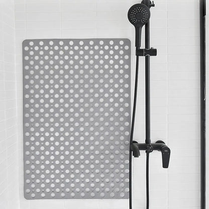 Slip Anti Mould Rubber Anti Slip Bath Mat with Drain Holes Machine Washable Antibacterial Resistant Shower Mat for Shower or Tub