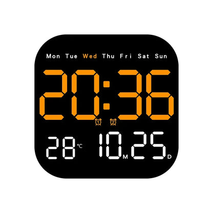 Digital Wall Clock LED Alarm Clock Large Display With Timing Function Remote Control Clock for Living Room Office Bedroom Decor
