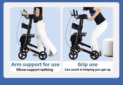 Walker Aid For The Elderly Rehabilitation Walking Anti-Fall Adjustable Folding Walking Rollator Carts With Arm Support Walker
