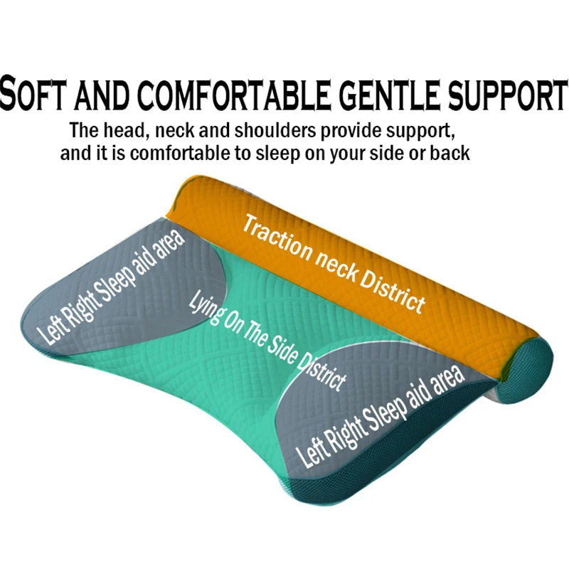 Orthopedic Neck Pillow Ergonomic Sleeping Pillow SPA Massage Pillow Breathable Memory Foam Help Sleep Relax Cervical Protection