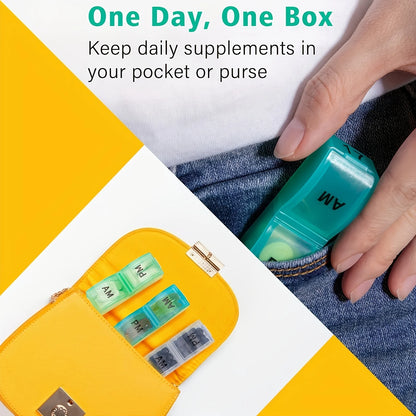 Monthly Pill Organizer For 30 Day, 2 Times a Day, One Month Pill Case AM PM, Travel 4 Week Pill Box, Medications and Supplements