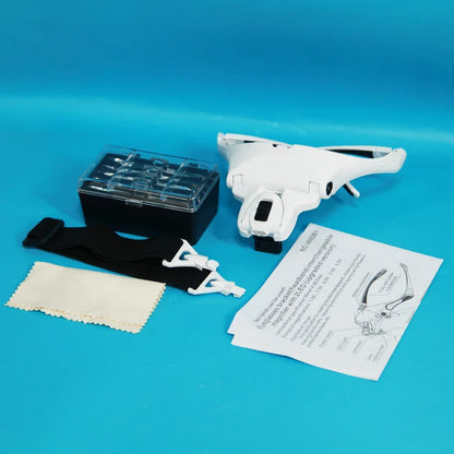Magnifying Glasses With light LED Reading  Watchmaker Repair Wearing Magnifier 1.5X 2.5X 3.5X 5.0X Usb Rechargeable