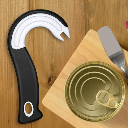 Portable J-Shaped Easy Grip Tin Openers Kitchen Non-Slip Jar Opener Lid Opening Tools Ring Pull Can Opener Multifunctional